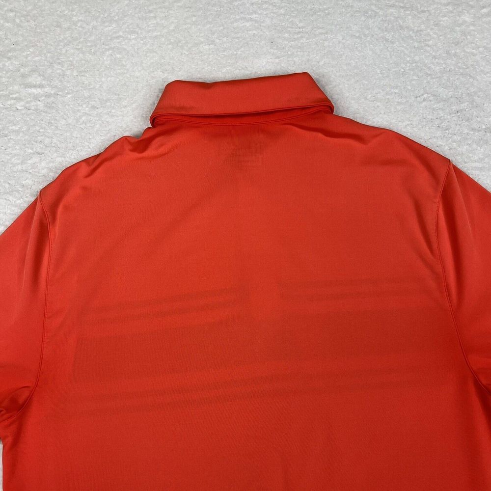 Under Armour Shirt Mens Large Red Orange Striped Polo Heatgear Short Sleeve Golf - Picture 8 of 14